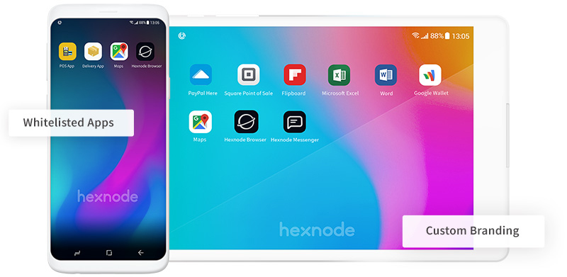 Hexnode android tablet kiosk mode whitelisted apps