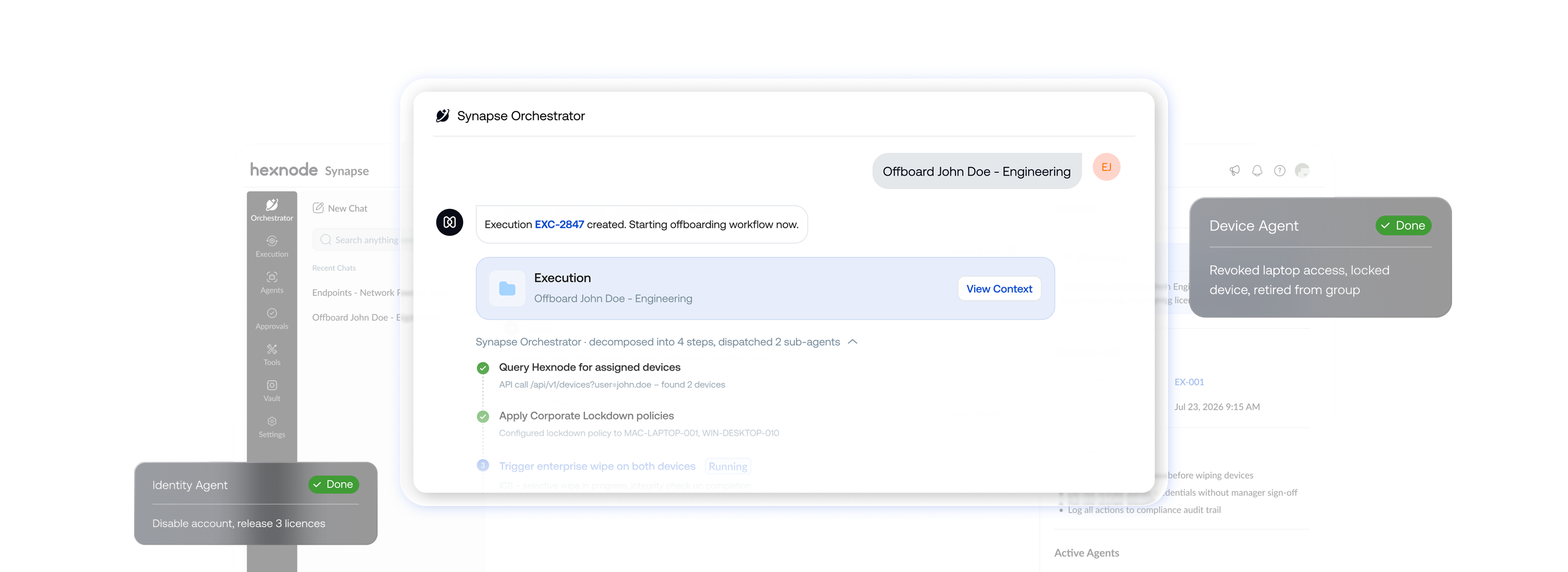 Hexnode Synapse using AI to turn IT requests and security alerts into governed actions across enterprise systems.